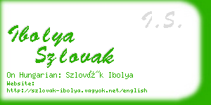 ibolya szlovak business card